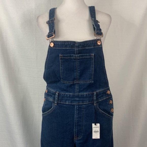 Express Ripped Straight Jean Overalls- NWT - Picture 4 of 16